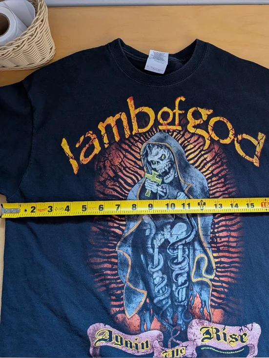 Lamb Of God Again We Rise Band Tee Shirt Size Medium 100% Cotton Black Color - Picture 6 of 8